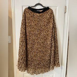 WD NY Maxi Pleated Animal Print Skirt
